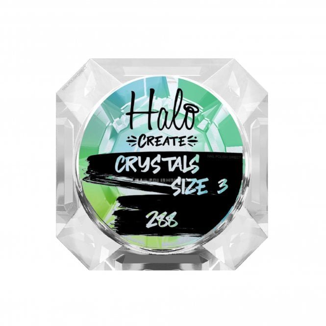 Halo Create Nail Art Crystals - Green AB - Size 3 (288 Small Pieces) (NA508)