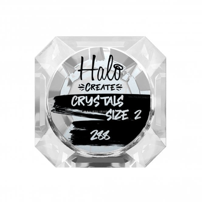 Halo Create Nail Art Crystals - White - Size 2 (288 Small Pieces) (NA523)