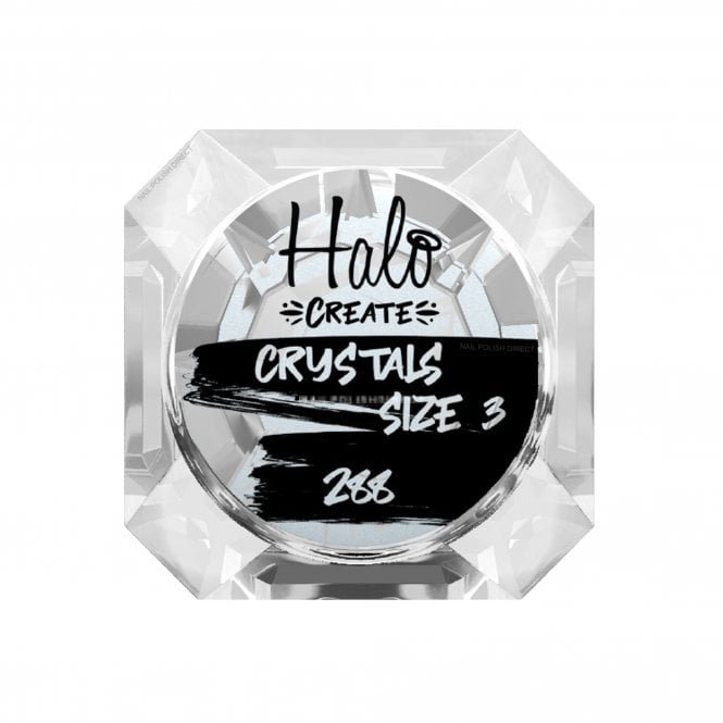 Halo Create Nail Art Crystals - White - Size 3 (288 Small Pieces) (NA524)