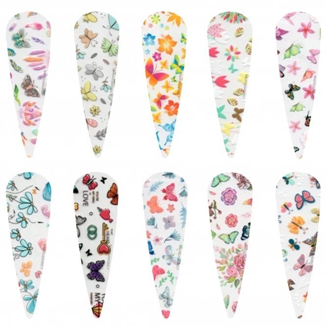 Halo Create Nail Art Foils - 10 Pack - Butterflies