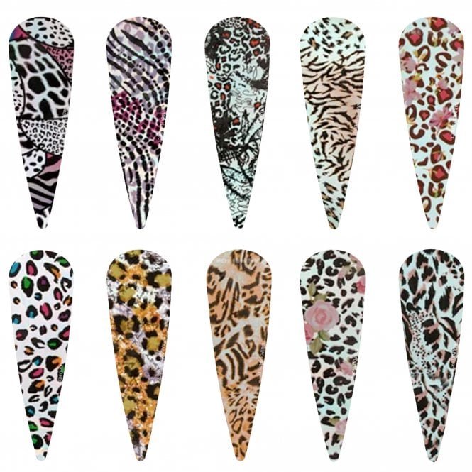 Halo Create Nail Art Foils - 10 Pack - Foil Laser Leopard Print