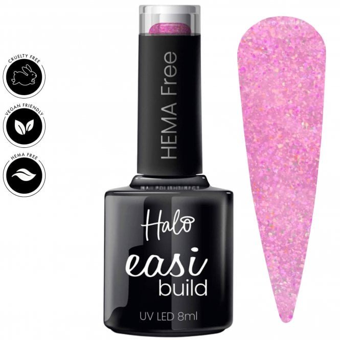 Halo Brush On Builder Gel Hema & TPO Free  - Pink Glitter 8ml (N3043)