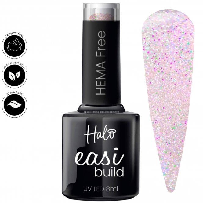 Halo Brush On Builder Gel Hema & TPO Free  - White Glitter 8ml (N3044)
