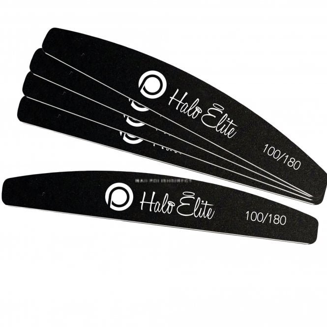 Halo Elite Black Moon Foam Nail Files - 100/180 Grit (Pack Of 5)(N1180)
