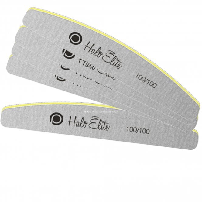 Halo Elite Zebra Moon Foam Nail Files - 100/100 Grit (Pack Of 5) (N1177)