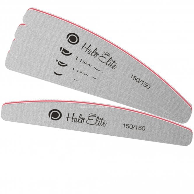 Halo Elite Zebra Moon Foam Nail Files - 150/150 Grit (Pack Of 5)(N1178)