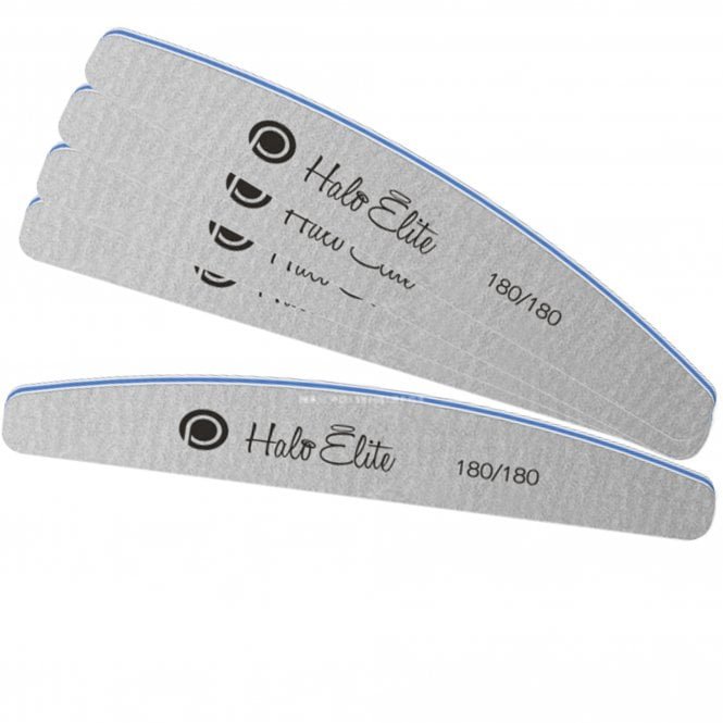 Halo Elite Zebra Moon Foam Nail Files - 180/180 Grit (Pack Of 5)(N1179)