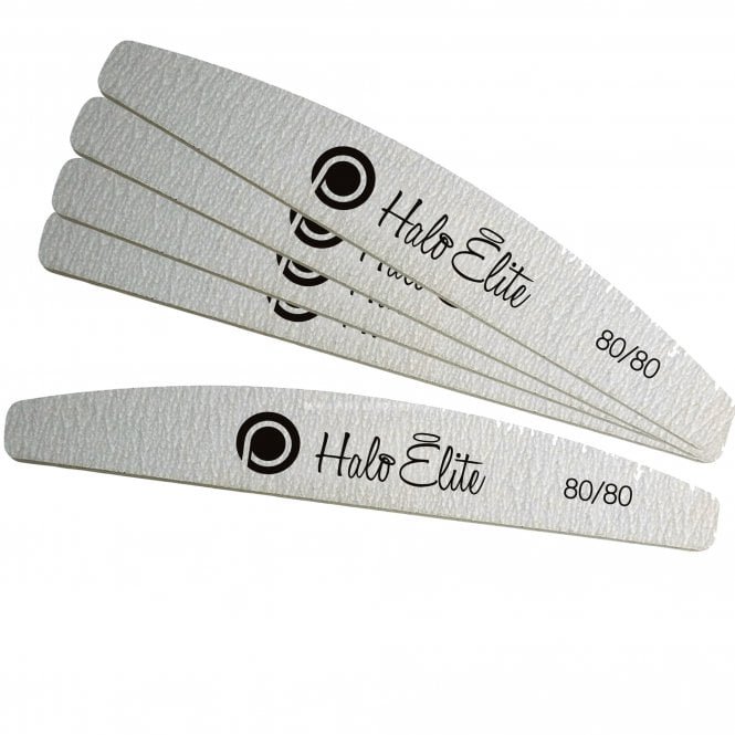 Halo Elite Zebra Moon Foam Nail Files - 80/80 Grit (Pack Of 5)(N1182)