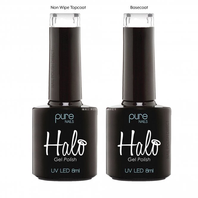 Halo Hema Free Non Wipe Topcoat & Basecoat - Gel Polish Duo Set (2 x 15ml)