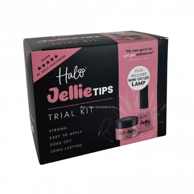 Halo Jellie Tips - Hema Free Trial Kit With Mini UV/LED Lamp (2 x 5ml) (J100)