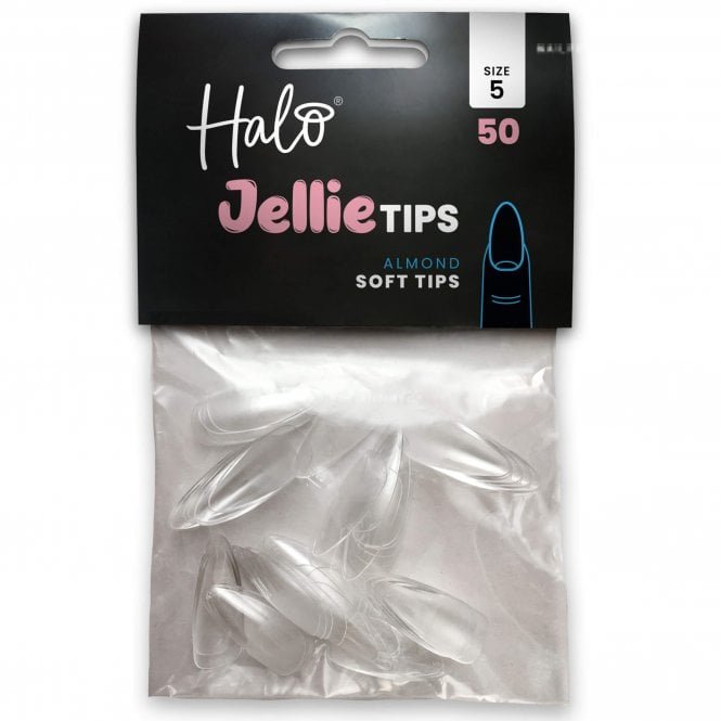 Halo Jellie Tips - Vegan Soft Gel Nail Tips Refills - Almond (Pack of 50)