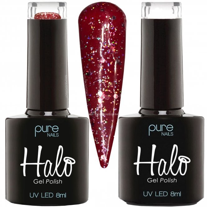 Halo LED/UV Gel Polish 2 pc Set -  - Blood Red & Candy Cane - 2 X 8ml