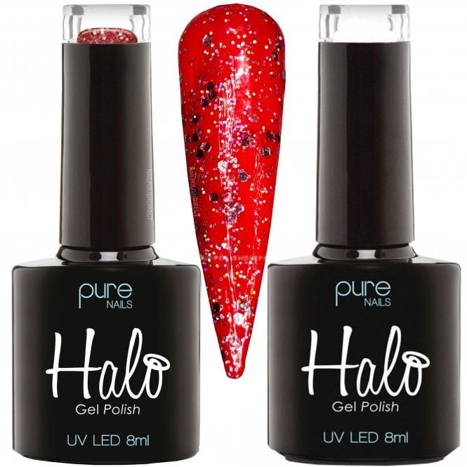 Halo LED/UV Gel Polish 2 pc Set -  - Candy Cane & Red - 2 X 8ml