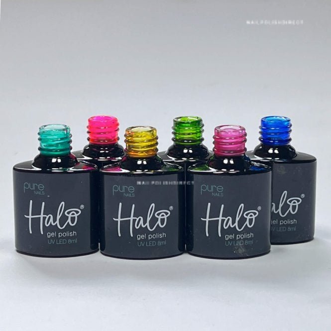Halo Stained Glass Hema & TPO Free Gel Polish Set & Free Desk Mat (6 x 8ml)