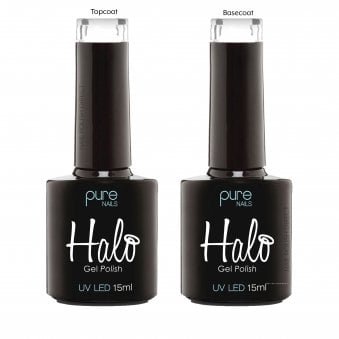 LED/UV Gel Polish Treatments - Topcoat & Basecoat Duo Set (2 x 15ml)