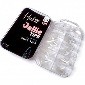 Jellie Tips - Vegan Soft Gel Nail Tips - Almond (120 Pcs & Sizes 0-11)(JA100)
