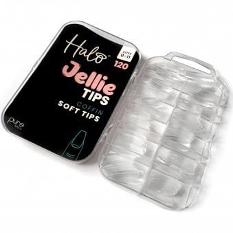 Jellie Tips - Vegan Soft Gel Nail Tips - Coffin (120 Pcs & Sizes 0-11)(JC100)