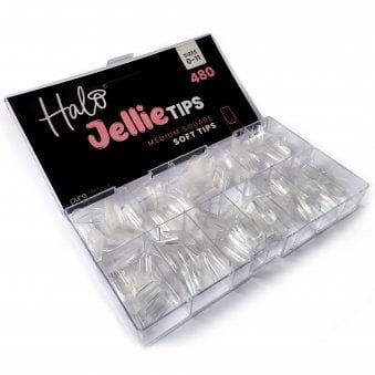 Jellie Tips - Vegan Soft Gel Nail Tips - Medium Square (480 Pcs & Sizes 0-11)(JM101)
