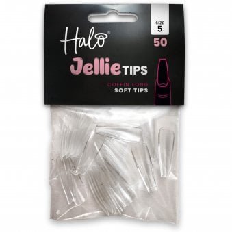 Jellie Tips - Vegan Soft Gel Nail Tips Refills - Coffin Long (Pack of 50)