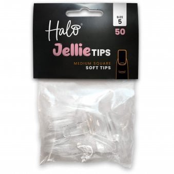 Jellie Tips - Vegan Soft Gel Nail Tips Refills - Medium Square (Pack of 50)