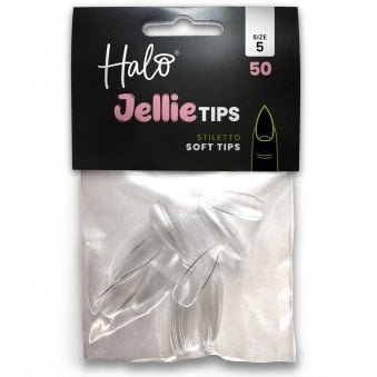 Jellie Tips - Vegan Soft Gel Nail Tips Refills - Stiletto (Pack of 50)