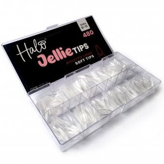Jellie Tips - Vegan Soft Gel Nail Tips - Stiletto Long (480 Pcs & Sizes 0-11)(JSL101)