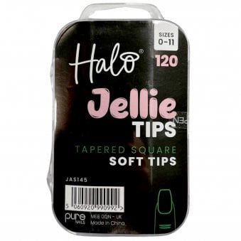 Jellie Tips - Vegan Soft Gel Nail Tips - Tapered Square (120 Pcs & Sizes 0-11) (JAS145)