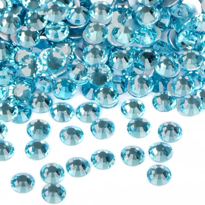 Jessica Swarovski Crystals - Flat Back Nail Gems - Aqua Marine (Pack Of 200)