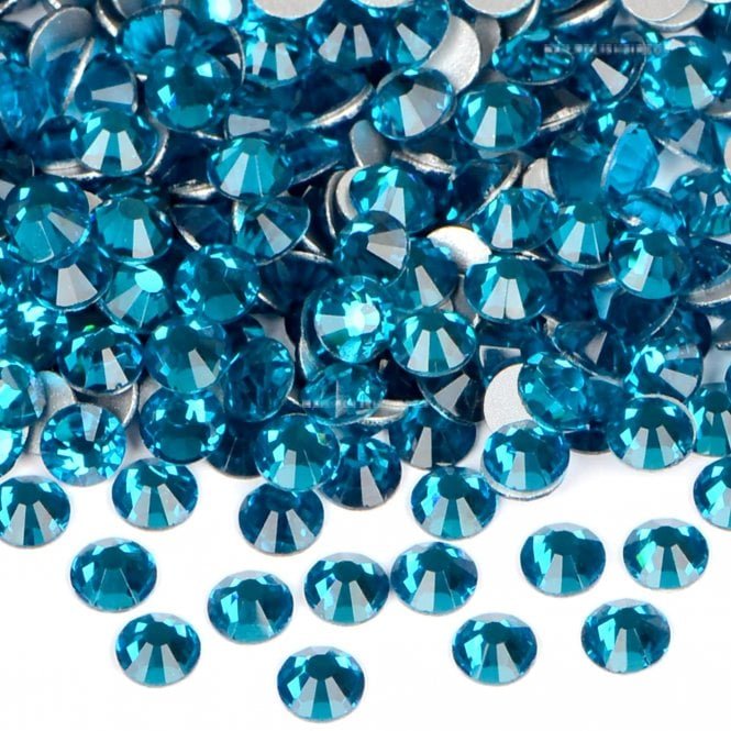 Jessica Swarovski Crystals - Flat Back Nail Gems - Blue Zircon (Pack Of 200)