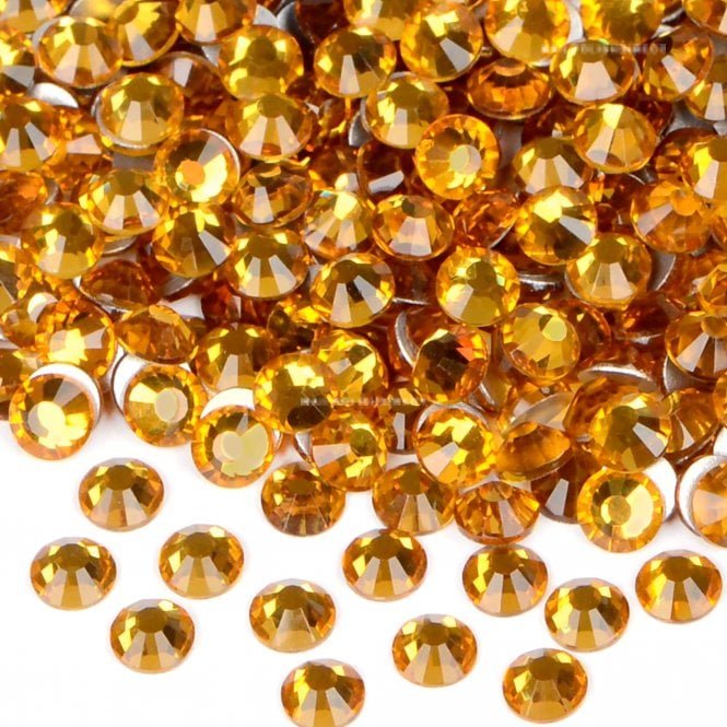 Jessica Swarovski Crystals - Flat Back Nail Gems - Light Colorado Topaz (Pack Of 200)