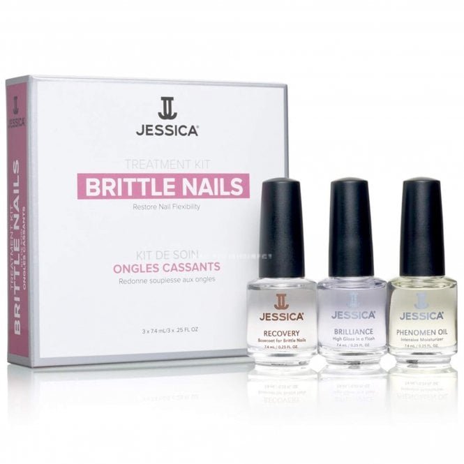 Jessica Nail Treatment Kit Restores Nail Flexibility - Brittle Nails (3 x 7.4ml)
