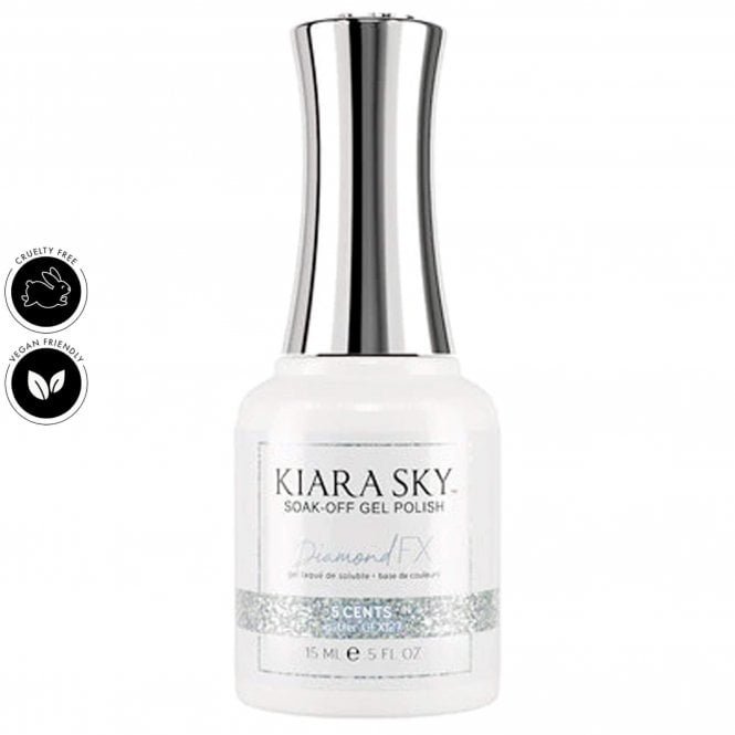 Kiara Sky Diamond Fx Reflective Glitter Gel Polish - 5 Cents 15ml (GFX127)