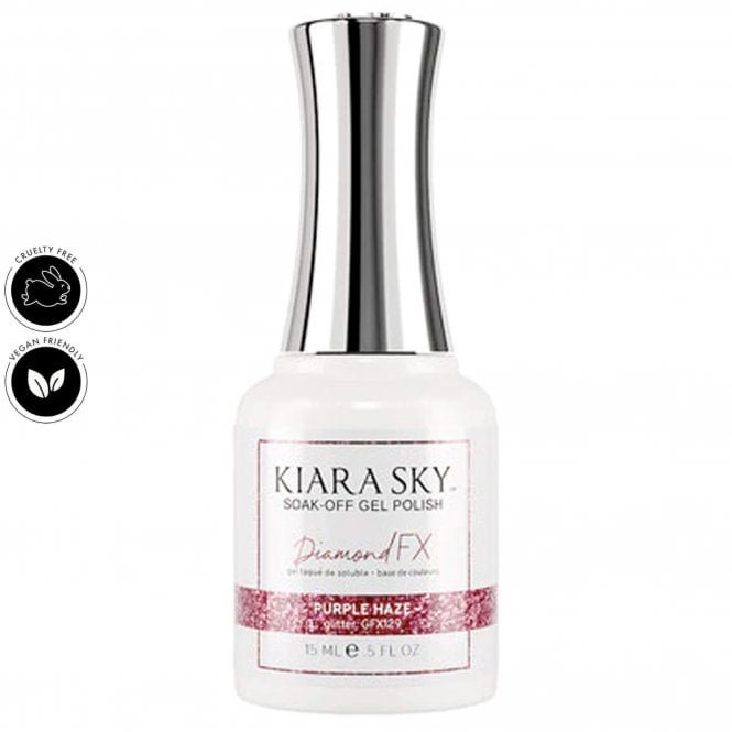 Kiara Sky Diamond Fx Reflective Glitter Gel Polish - Purple Haze 15ml (GFX129)