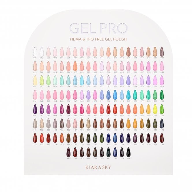 Kiara Sky HEMA & TPO Free Gel Pro Nail Swatch Display