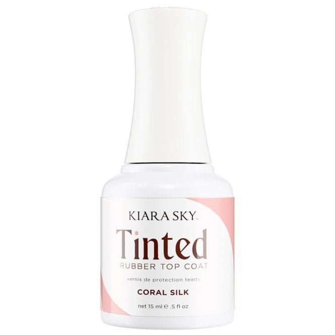 Kiara Sky TPO Free Non Wipe Tinted Rubber Top Coat - Coral Silk 15ml (TNT05)