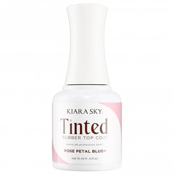 Kiara Sky TPO Free Non Wipe Tinted Rubber Top Coat - Rose Petal Blush 15ml (TNT08)