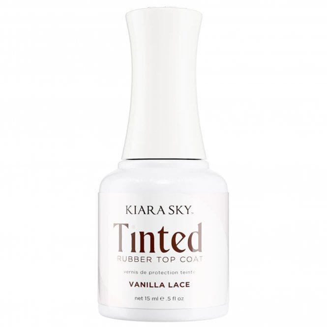 Kiara Sky TPO Free Non Wipe Tinted Rubber Top Coat - Vanilla Lace 15ml (TNT01)