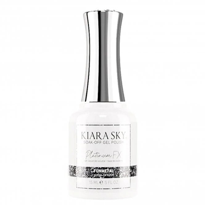 Kiara Sky Platinum Fx Reflective Glitter Gel Polish - Funmetal 15ml (GFX201)