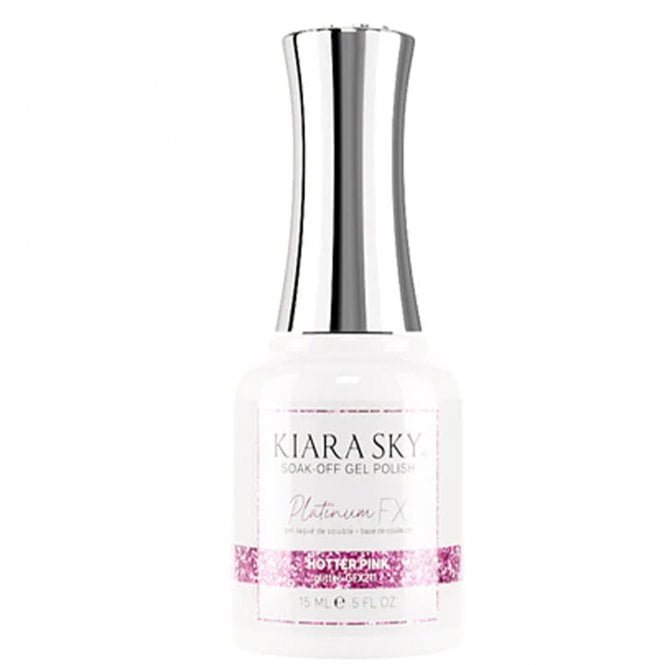 Kiara Sky Platinum Fx Reflective Glitter Gel Polish - Hotter Pink 15ml (GFX211)