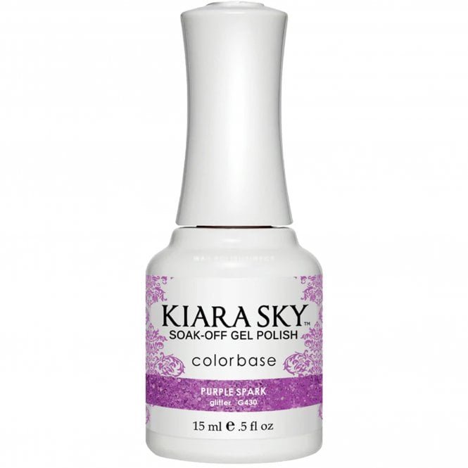 Kiara Sky Soak Off Cruelty Free Gel Polish - Purple Spark 15ml (G495)
