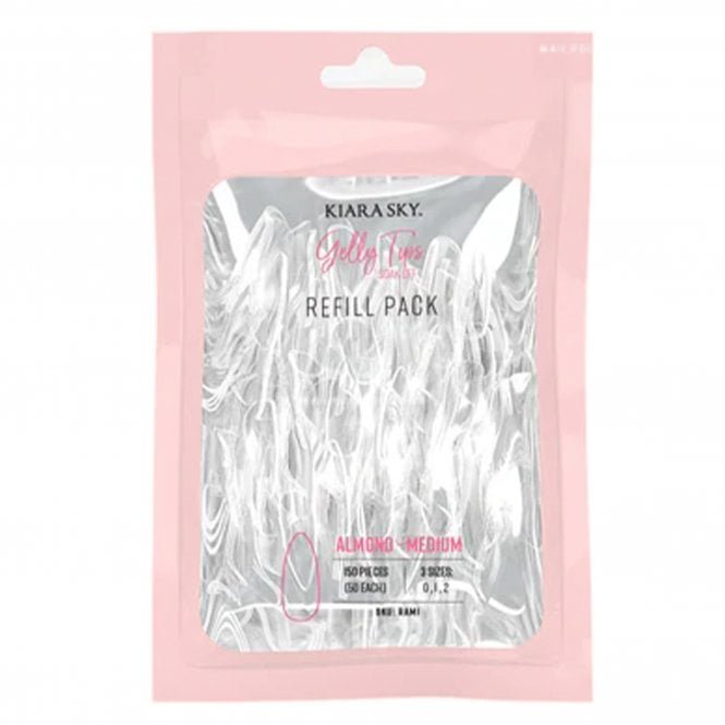 Kiara Sky Soak Off Gelly Tips Refill Pack - Almond Medium (50 x each size)