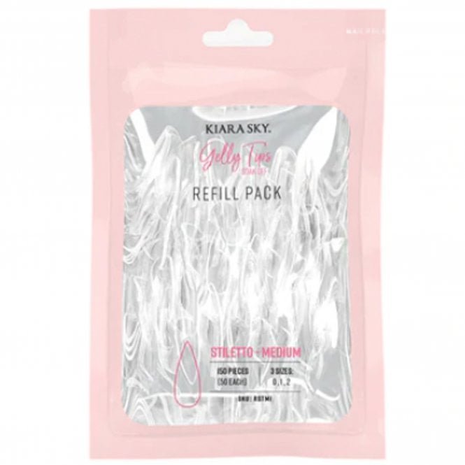 Kiara Sky Soak Off Gelly Tips Refill Pack - Stiletto Medium (50 x each size)