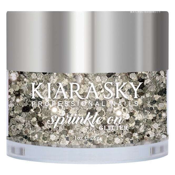 Kiara Sky Sprinkle On 3D Nail Glitters - Black Ice 28g (SP201)