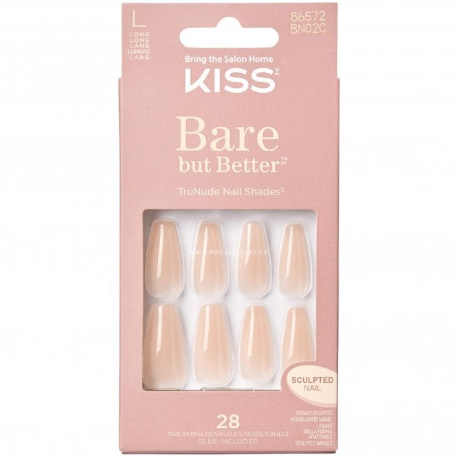 Kiss Inc. Bare But Better False Nails - Nude Drama (28 Nails & Adhesive 2g)