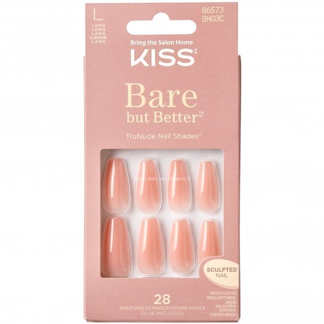 Kiss Inc. Bare But Better False Nails - Nude Glow (28 Nails & Adhesive 2g)