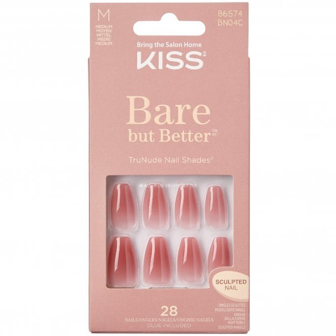 Kiss Inc. Bare But Better False Nails - Nude Nude (28 Nails & Adhesive 2g)