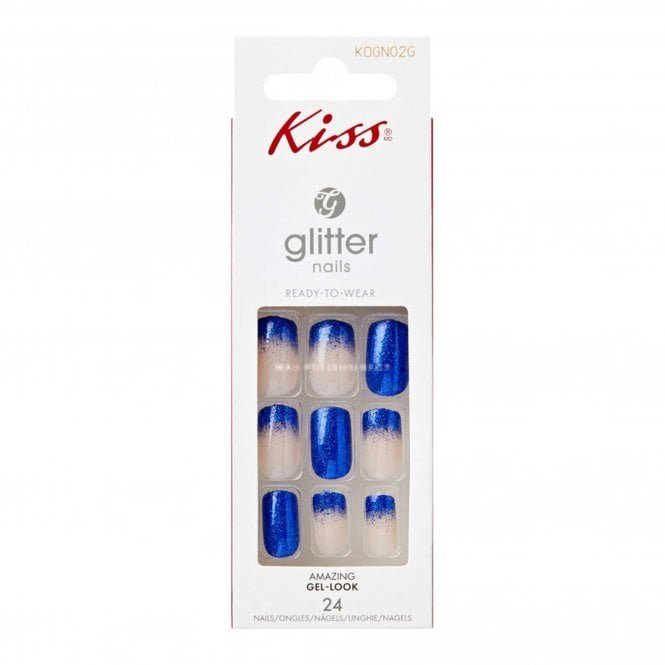 Kiss Inc. Glitter Design False Nails - Live The Moment (24 Nails & Adhesive 2g)