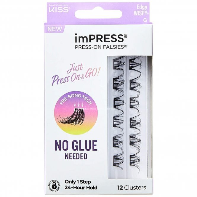 Kiss Inc. ImPRESS Press-On Falsies - Individual Eyelash Clusters - Edgy Wispy (ILS09G)