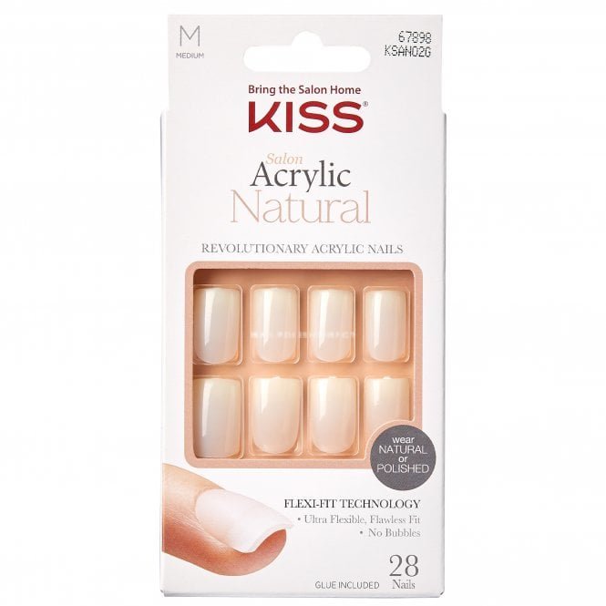 Kiss Inc. Natural Acrylic False Nails - Euphoria (28 Nails & Adhesive 2g)
