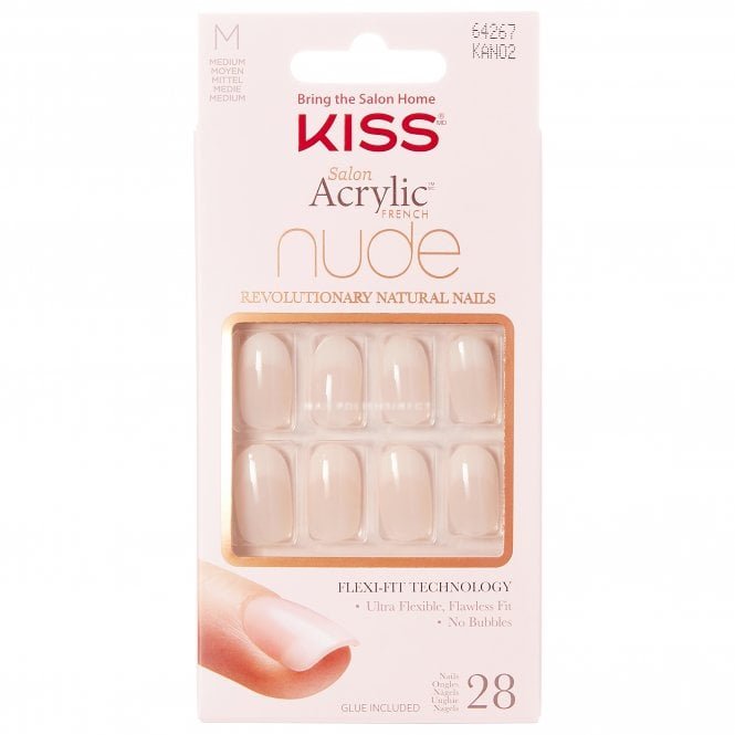 Kiss Inc. Nude Acrylic False Nails - Graceful (28 Nails & Adhesive 2g)